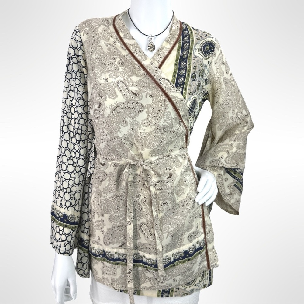 BCBGMAXAZRIA Kimono Wrap Top – Size XS